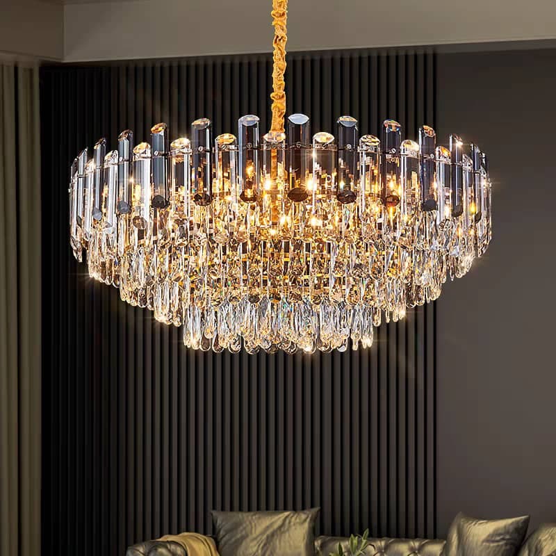 Gold and Black Modern Crystal Chandelier– Perfect for Dining Rooms, Living Rooms & Entryways - View 1