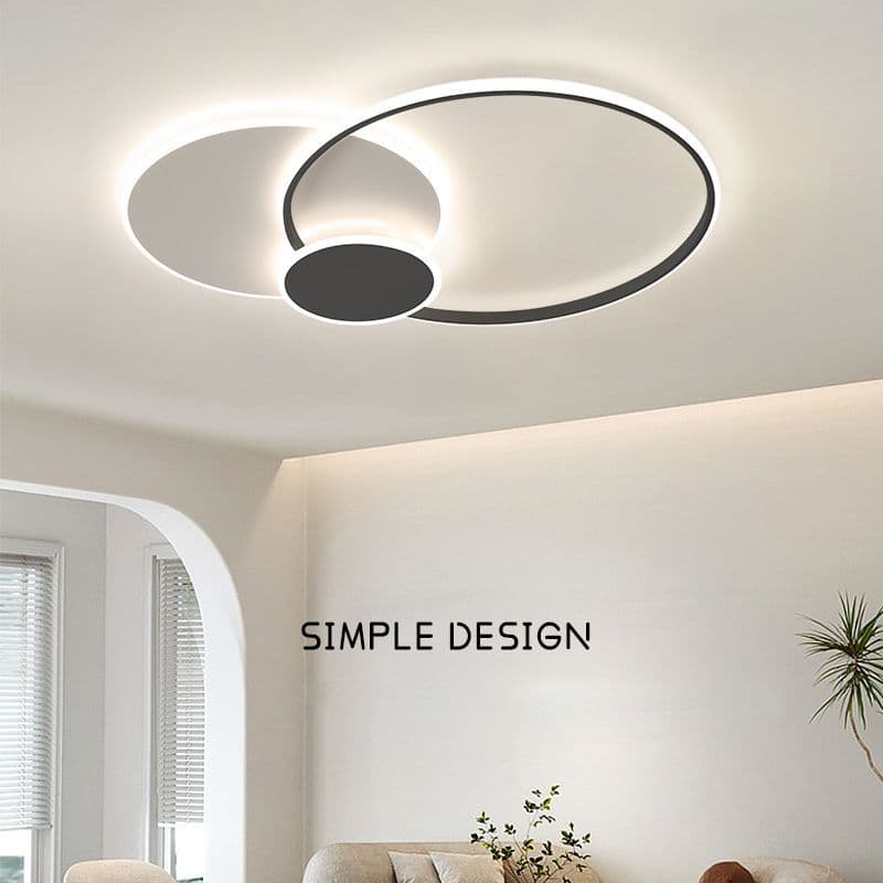 Eclipse Ring Black and White LED Ceiling Light Fitting – Modern Flush Mount Design. - View 1