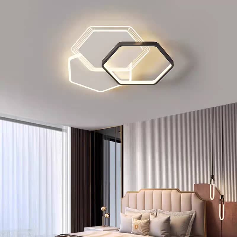 Six-sided LED Ceiling Light Fitting – Modern Ceiling Lamp for Bedroom, Living Room &amp; Hallway.  - View 1