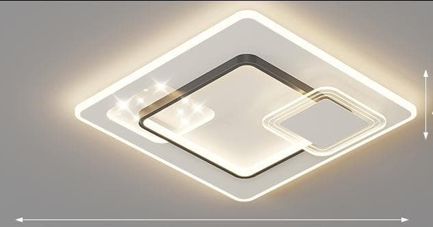 Stylish Black &amp; White LED Ceiling Light – Flush-Mounted Light Fitting for Living Room, Kitchen &amp; Hallway. E - View 1