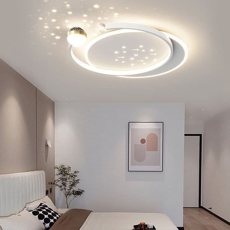 Layered Circular LED Ceiling Light – Star Burst Design for Bedroom &amp; Living Room.  - View 1