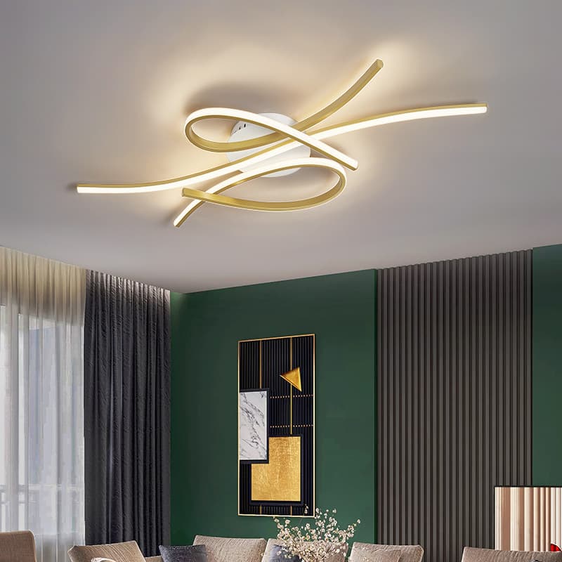 Gold Modern Ceiling Light – Luxury Gold Ceiling Fitting for Living Room, Dining Room &amp; Hallway. - View 1