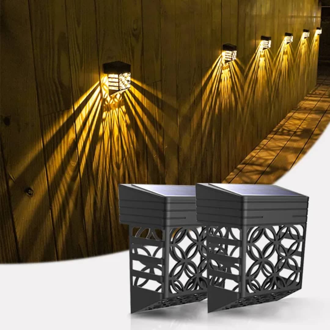 Waterproof Solar Wall Light for Home &amp; Garden – Modern Black LED Outdoor Lamp.  - View 1