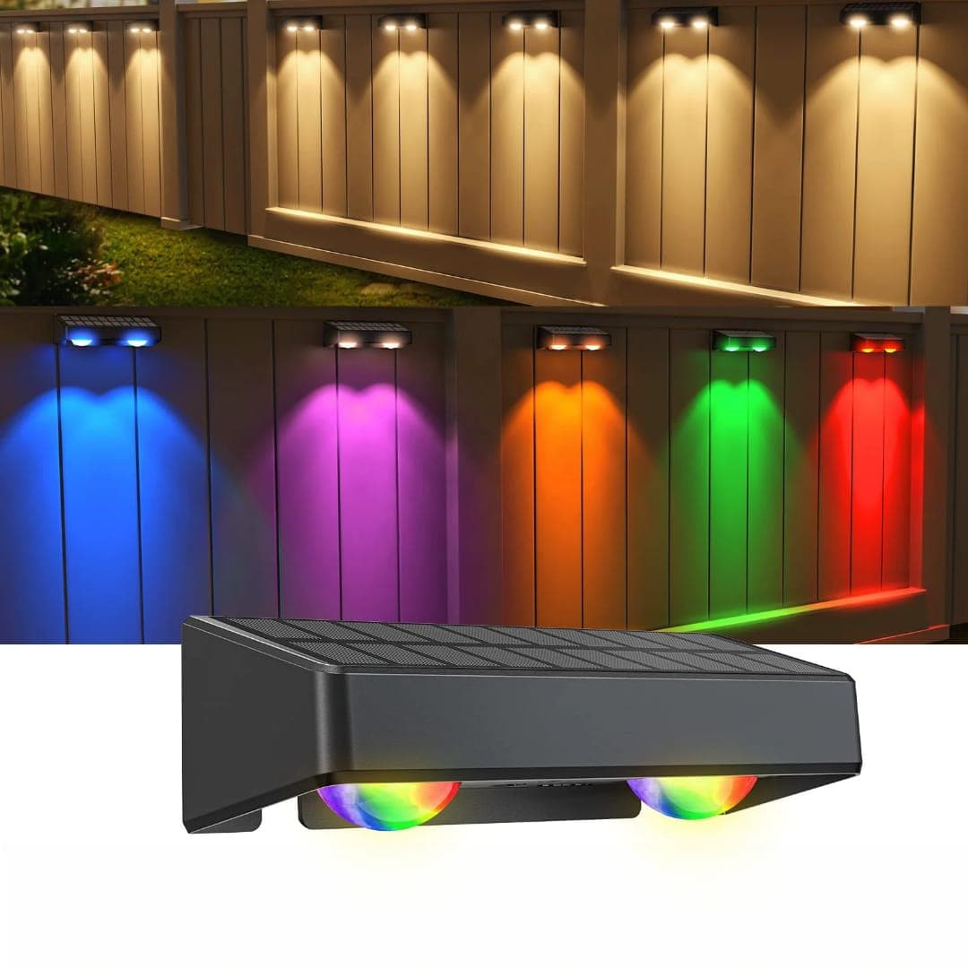 RGB Solar LED Wall Light – Energy-Saving Outdoor Wall Light for Garden &amp; Garage. view 2