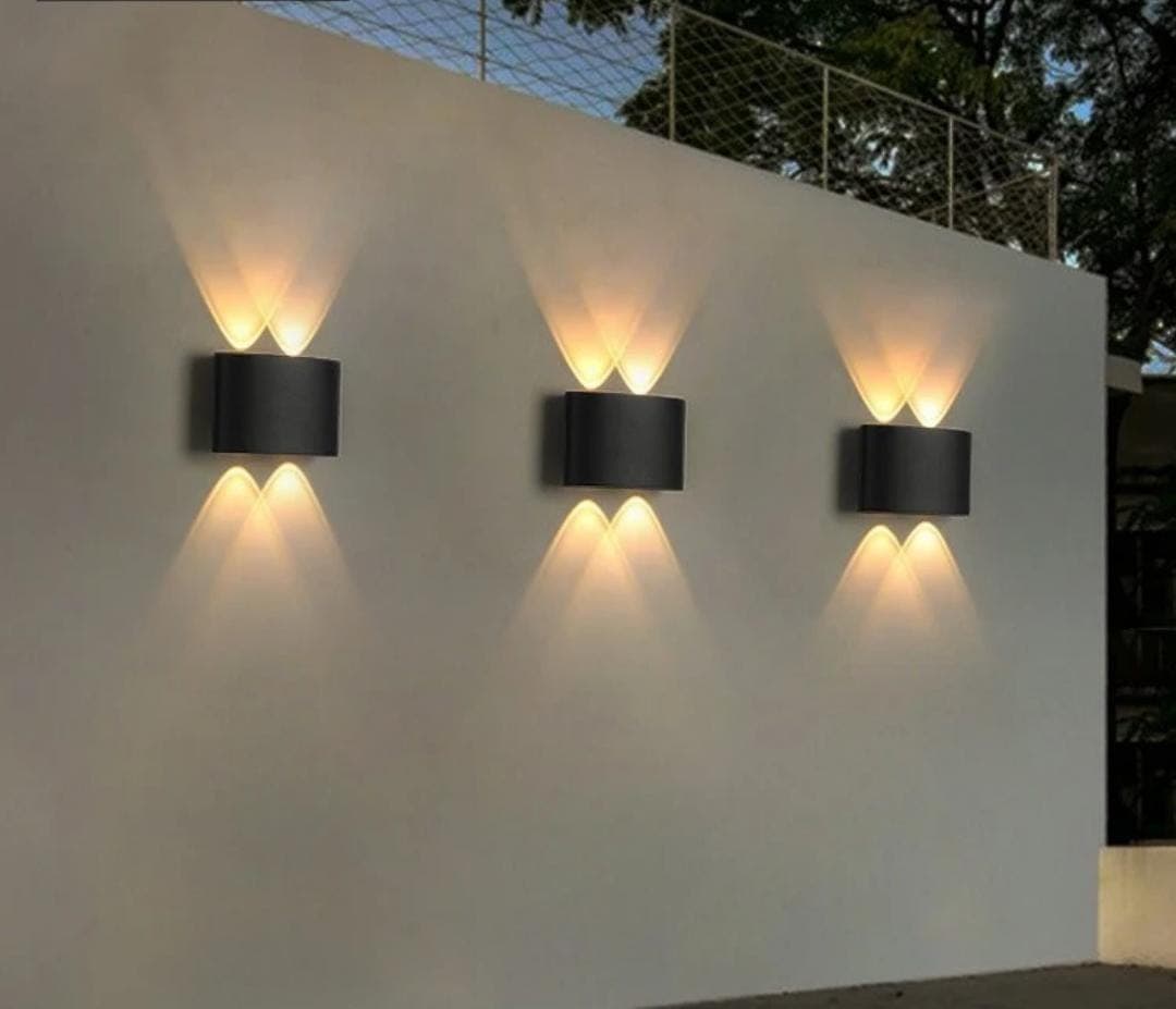 Modern Matte Black Curved Rectangular LED Outdoor Wall Light Waterproof Elegant Design for Home, Garage, Front Door, Pathways & Outdoor Decoration - View 1