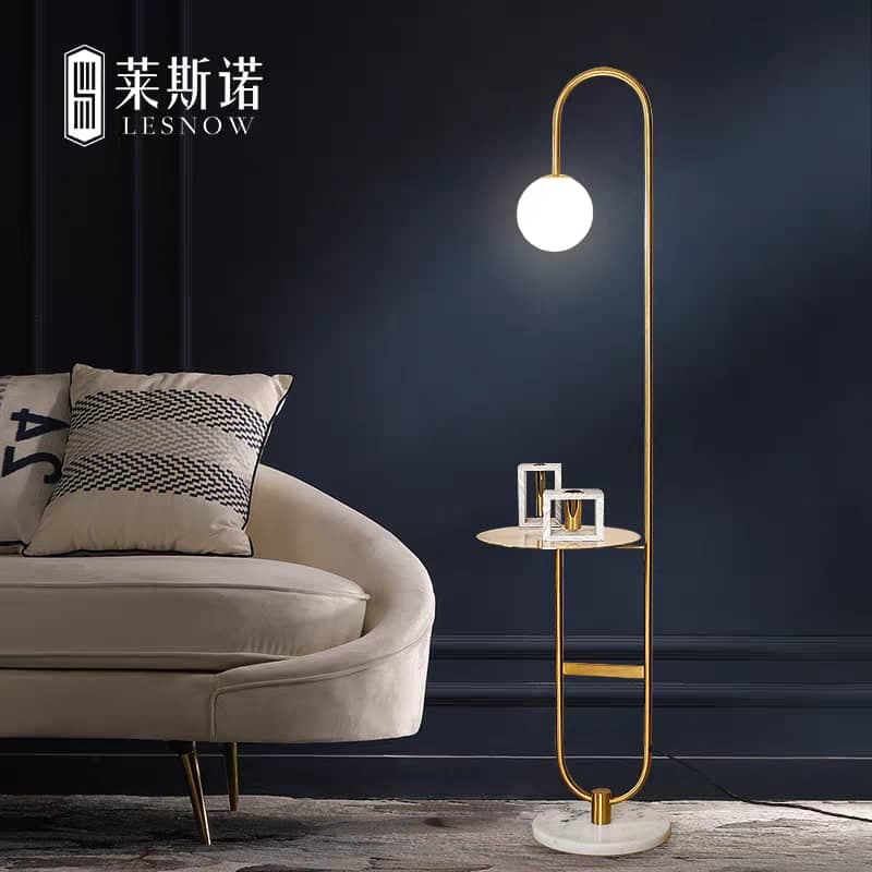 Elegant Gold Bedside Lamp with Tabletop – Best Modern LED Bedroom Lighting.  - View 1