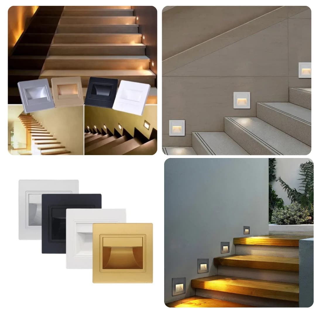 Modern LED Staircase Lights– Durable Recessed Step Lights in Stylish Finishes.  - View 1