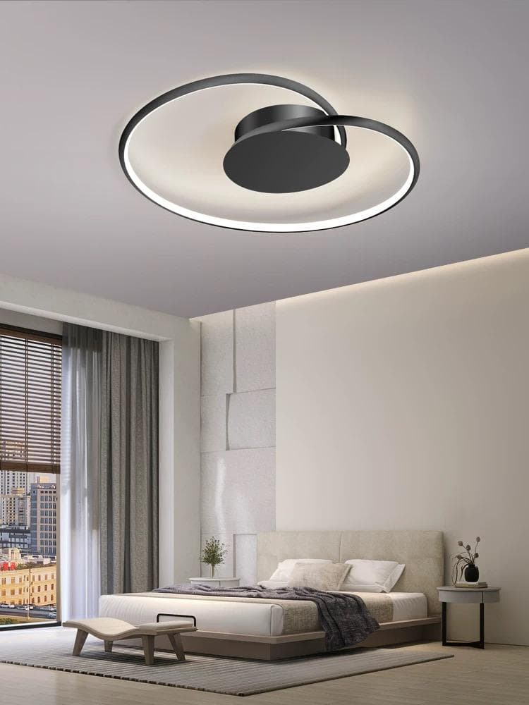 Matte Black LED Ceiling Fixture – Nordic Flush Mount for Homes.  - View 1