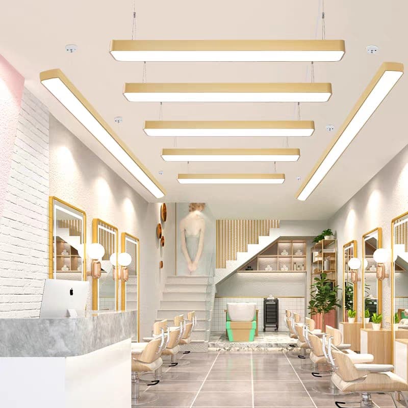 Brighten your space with refined simplicity through this Nordic linear LED chandelier,  - View 1