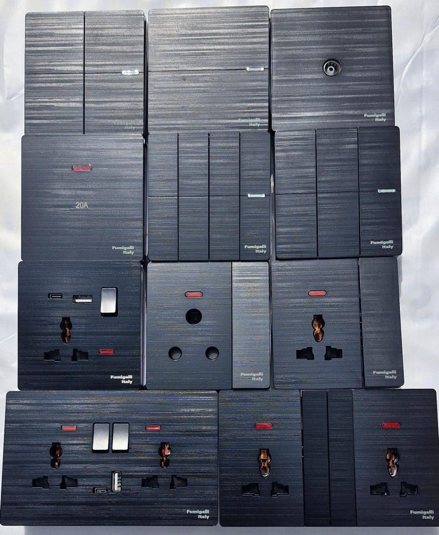 Black Electrical Switch & Socket Set for home, offices, hotels. - View 1
