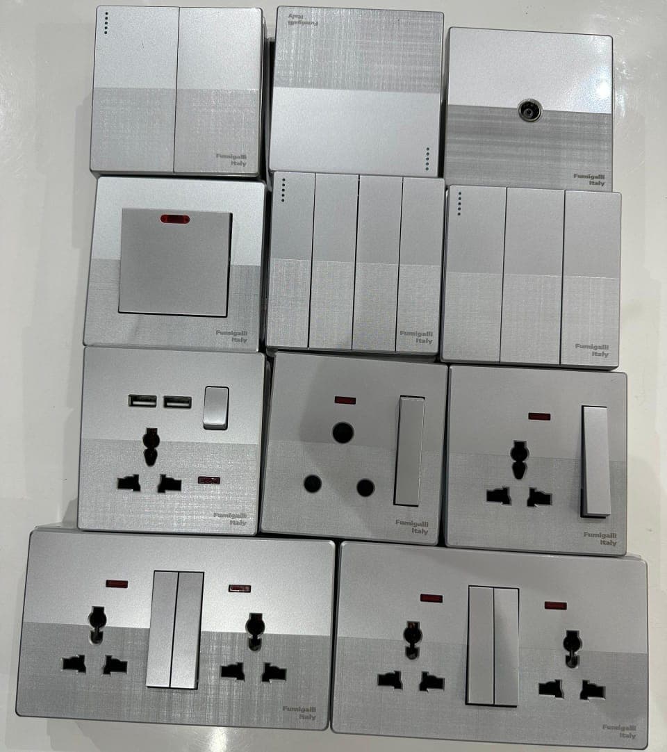 Silver Electrical Switch & Socket, High Quality Switch and Socket Combined - View 1