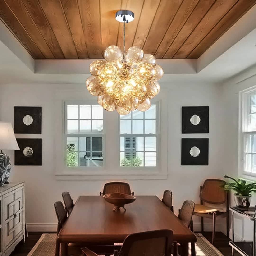 18 HEADS Nordic Chandelier - METAL & GLASS (BULBS not included). - View 1