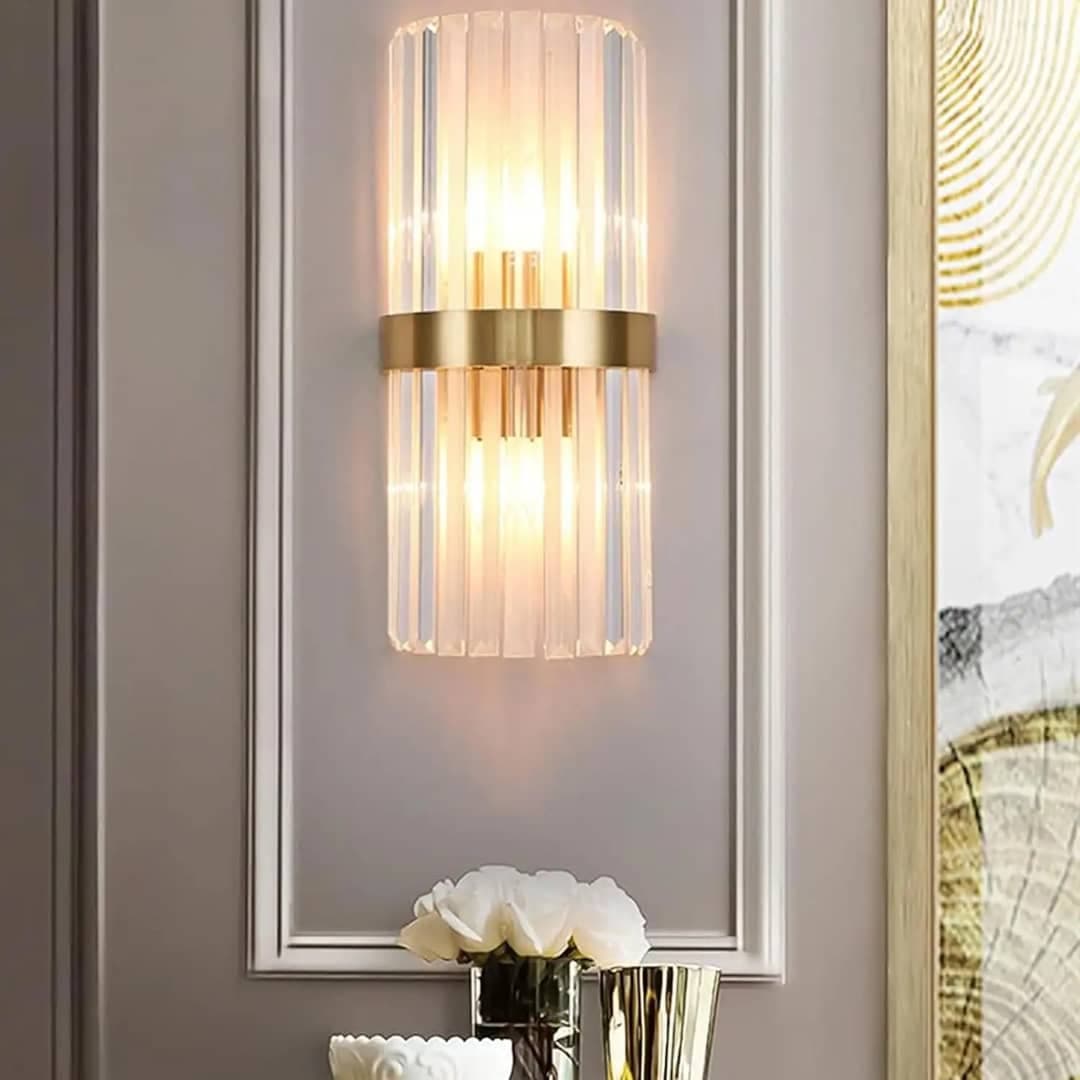 Stylish Modern Indoor Wall Light – Gold and Glass Design for Dining & Living Room - View 1