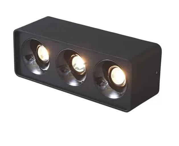 Black Triple-Face 27W Cantilever Ceiling Light– Modern Adjustable Spotlight Fixture. - View 1