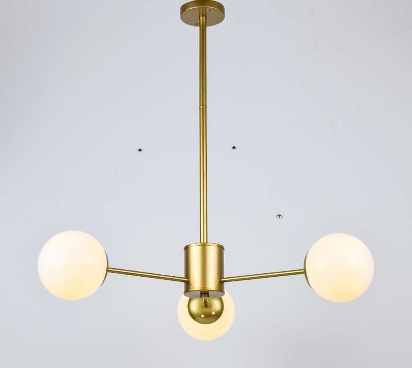 Luxury Nordic 3-Light Gold Chandelier – Designer Branch Pendant Lighting. - View 1
