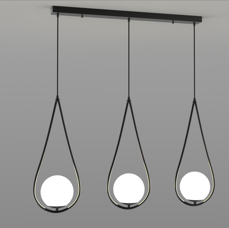 Luxury Black and White Globe Chandelier for Modern Living Room. - View 1