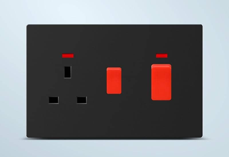 3 X 6 Black Cooker Unit Socket & 45A Switch Electrical Socket for Kitchen - View 1