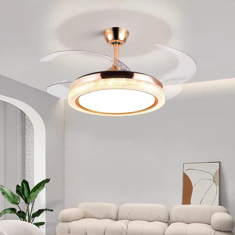 Energy Efficient 42 Inch Gold Chandelier Fan with 96W LED & Bluetooth Speaker. - View 1