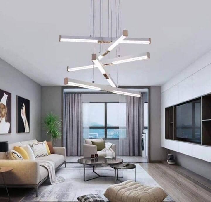 5 HEADS 600MM Nordic Chandelier - METAL & ALUMINIUM & ACRYLIC. - View 1