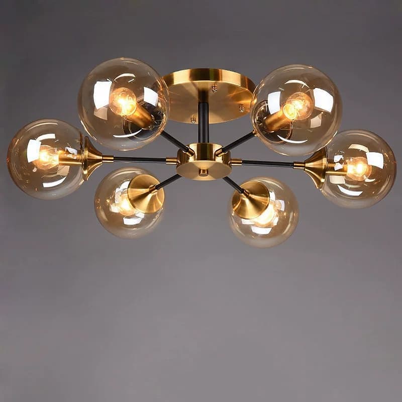 Luxury Nordic Chandelier Light – 5 Heads Metal & Glass Design for Home Interiors - View 1