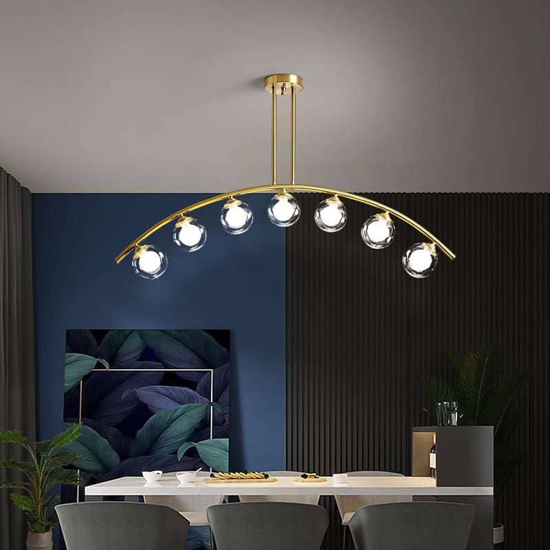 Modern Curved Nordic Metal Chandelier for Dining Room & Living Room. - View 1