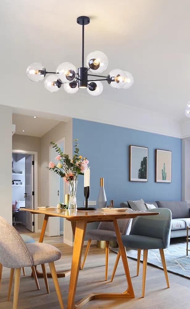 Nordic Minimalist 8 Heads Chandelier – Luxury LED Ceiling Light for Living Room & Dining Space. - View 1