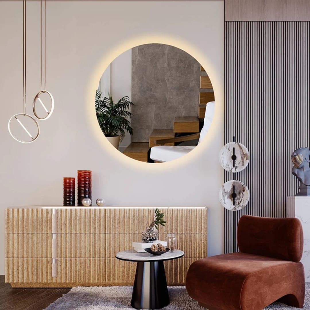 Luxury Backlit LED Wall Mirror Light – Modern Frameless Mirror with Soft Ambient Glow. - View 1
