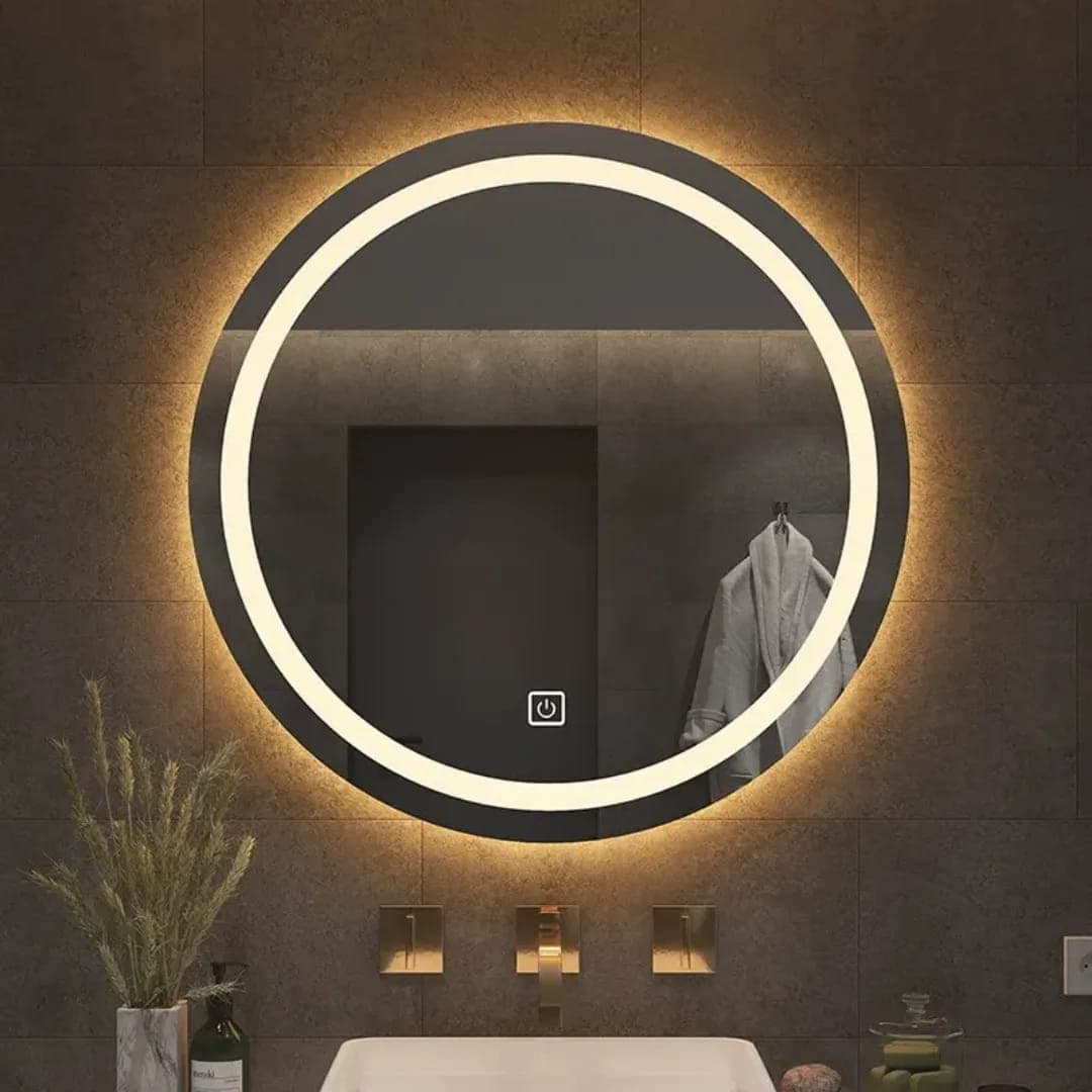 Round Backlit LED Mirror Light – Luxury Bathroom, Bed Room & Dressing Area Wall Mount. - View 1