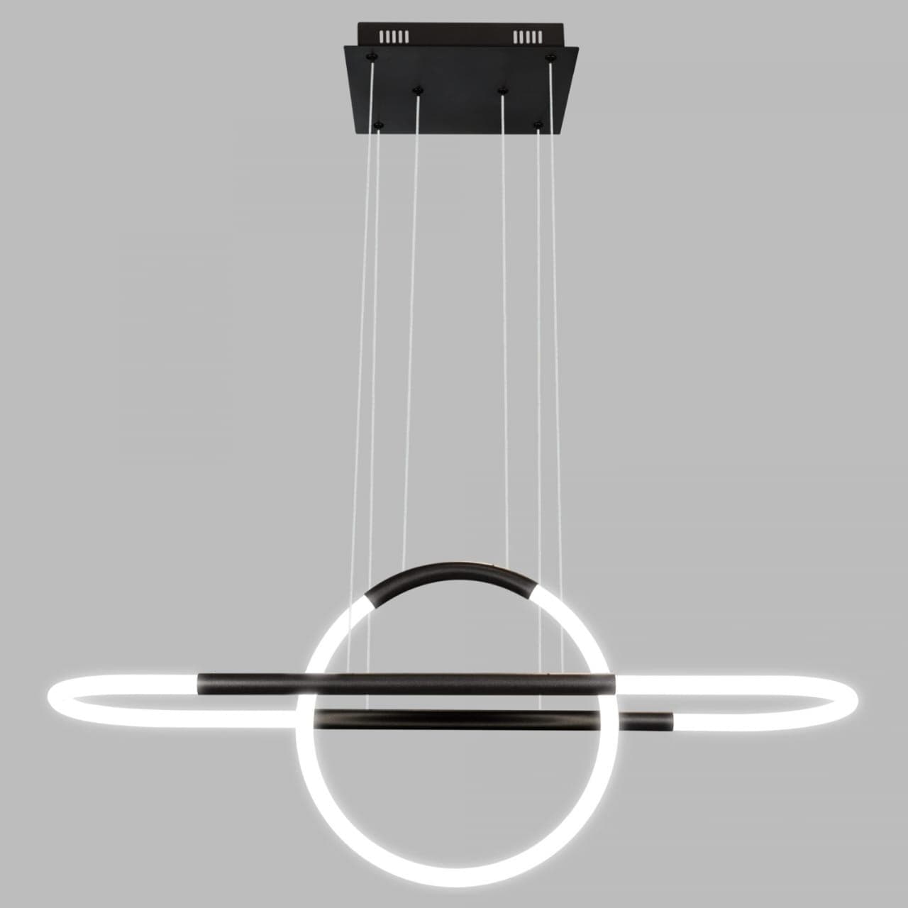 Nordic Ring LED Chandelier with White Base – Modern Pendant Ceiling Light. - View 1