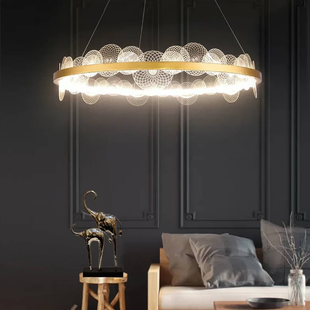Modern Nordic LED Chandelier – Rope Design Gold Ceiling Lamp for Dining & Sitting Room. - View 1