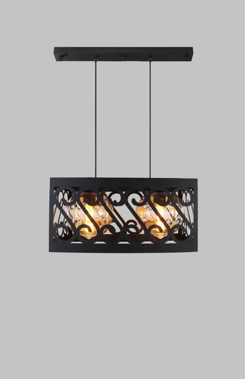 Decorative Metal Cage Pendant Light with Warm LED Glow. - View 1