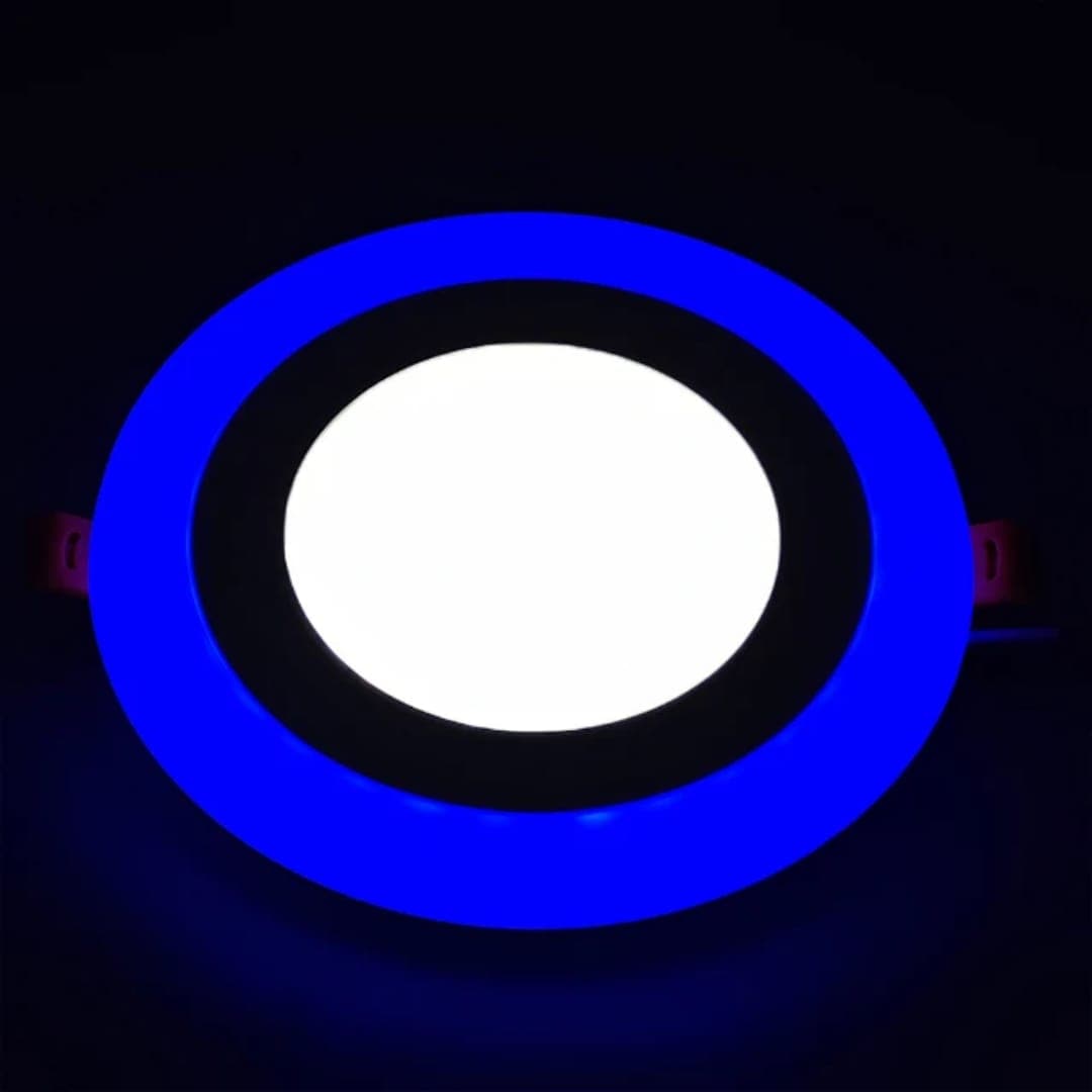 Blue and White LED POP Ceiling Light – Stylish Recessed Home Lighting. - View 1