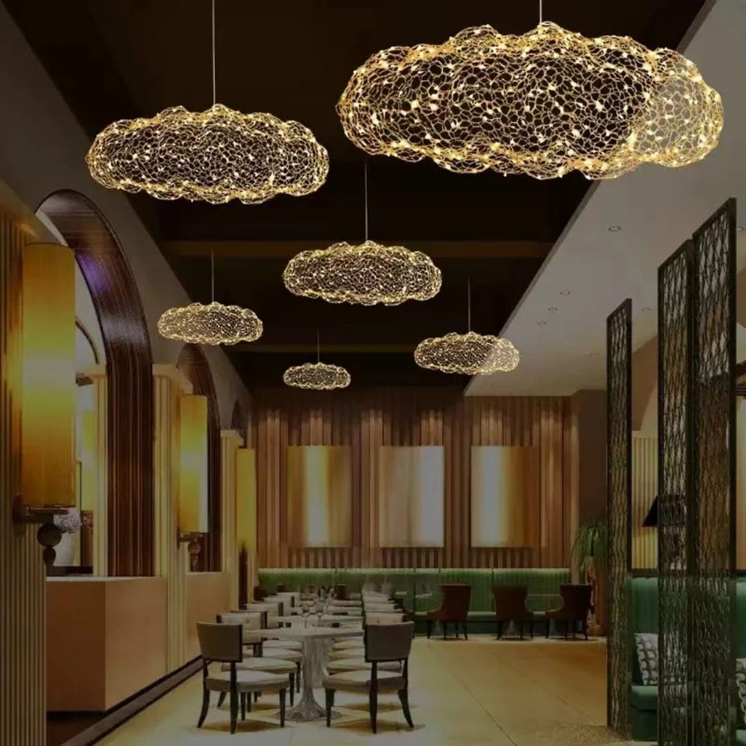 Modern Cloud Pendant Light – Luxury Copper LED Ceiling Lamp for Restaurants & Homes. - View 1