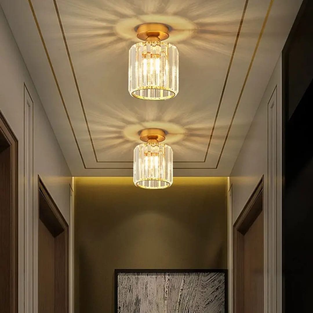 Glass Rod Crystal Flush Mount Ceiling Light – Modern Corridor Lamp. - View 1