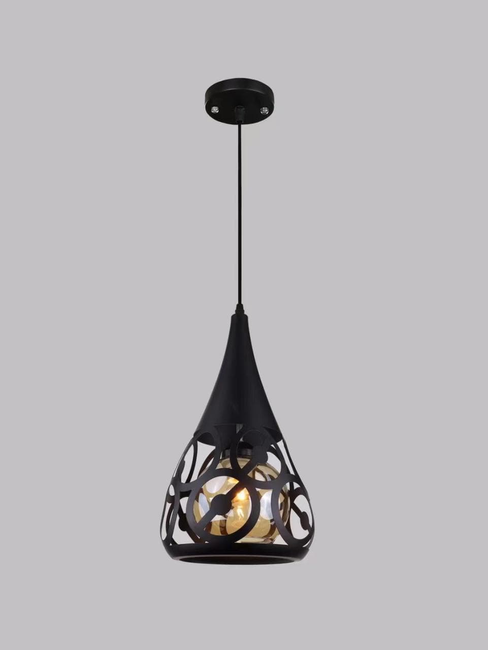 Slim Black Cage Pendant Light | Modern Hanging Ceiling Light. - View 1