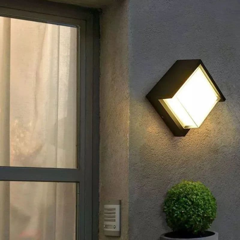 Modern Waterproof Outdoor Wall Light in Black for Garage, Front Door, Patio and Garden - View 1