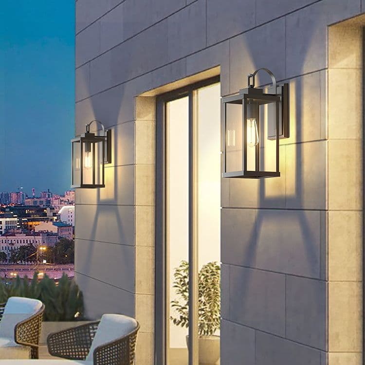 Classic Outdoor Pillar Light – Black Metal Lantern with Warm LED Filament Bulb for Driveway & Garden. - View 1