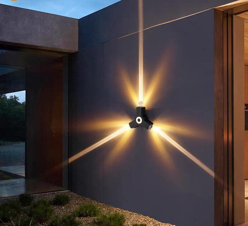 Black 3-Way LED Wall Light for Outdoor Pillars, Gates & Exterior Walls. - View 1