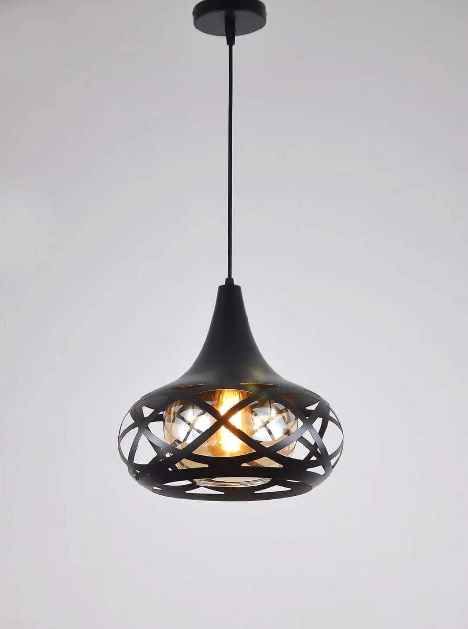 Modern Black Droplight Chandelier – LED Pendant Light for Stylish Interiors. - View 1