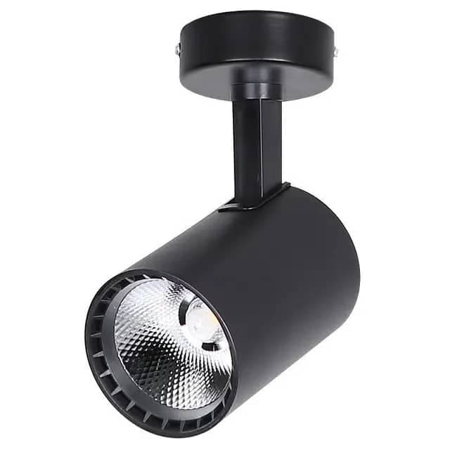 Single Head Black LED Track Light – Adjustable Ceiling Accent Spotlight. - View 1