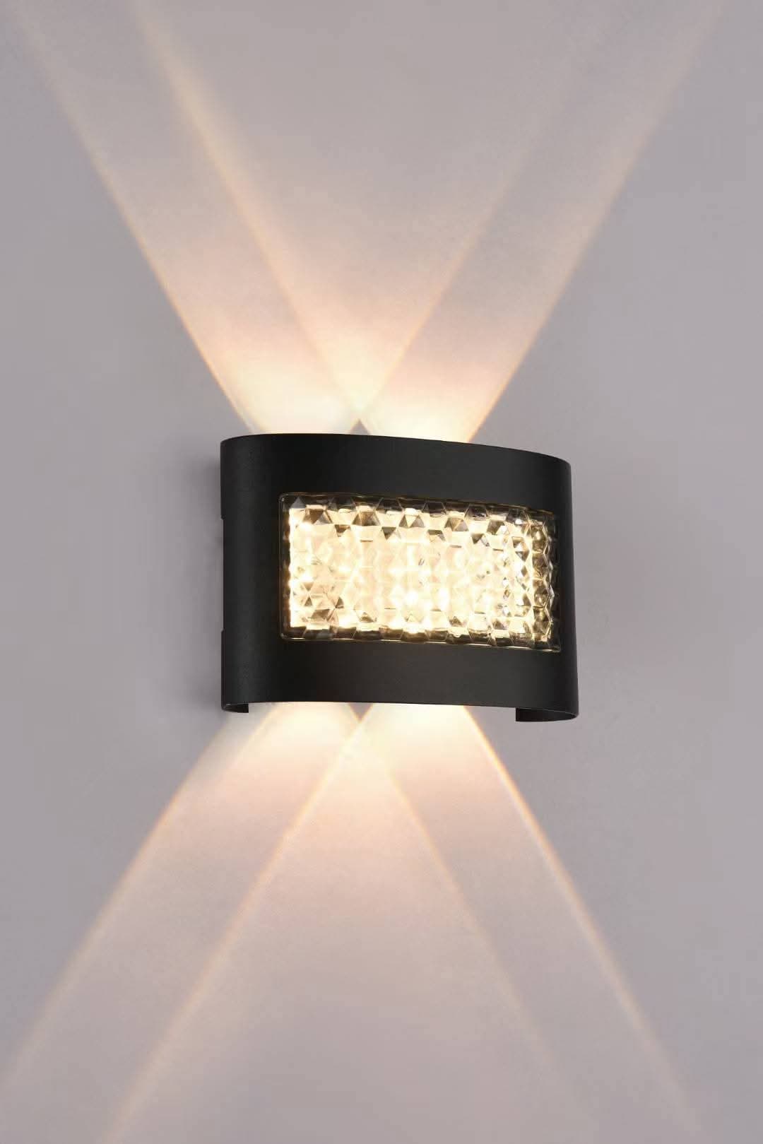 Black 2-Eye Plastic Outdoor Wall Light – Waterproof Up & Down LED Wall Sconce. - View 1
