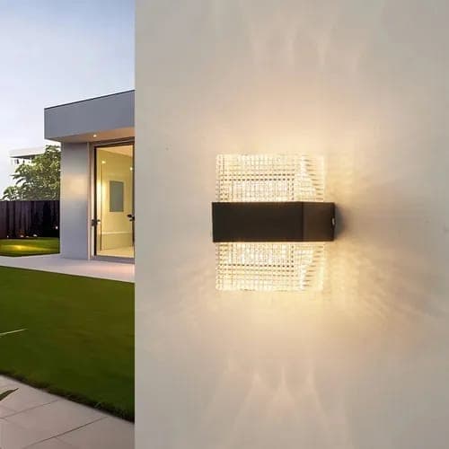 Decorative Outdoor Wall Light – Black Waterproof LED Fixture. - View 1