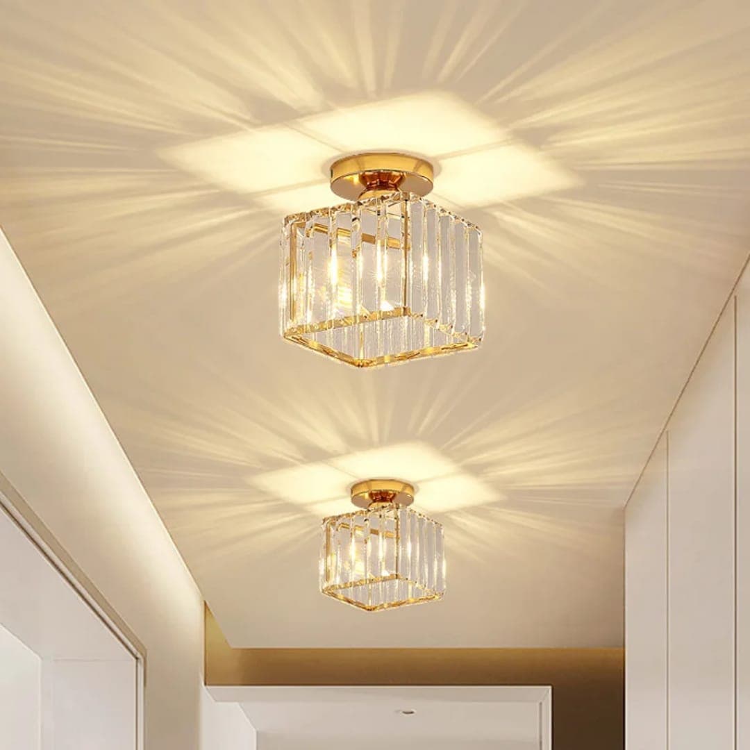 Glass Rod Crystal Flush Mount Ceiling Light for Hallway. - View 1