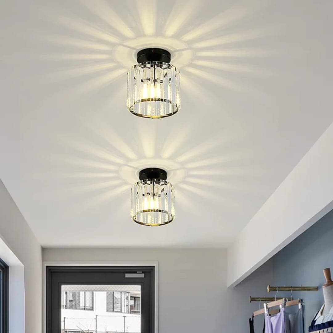 Luxury Crystal Flush Mount Ceiling Lamp – Minimalist LED Corridor Light. - View 1
