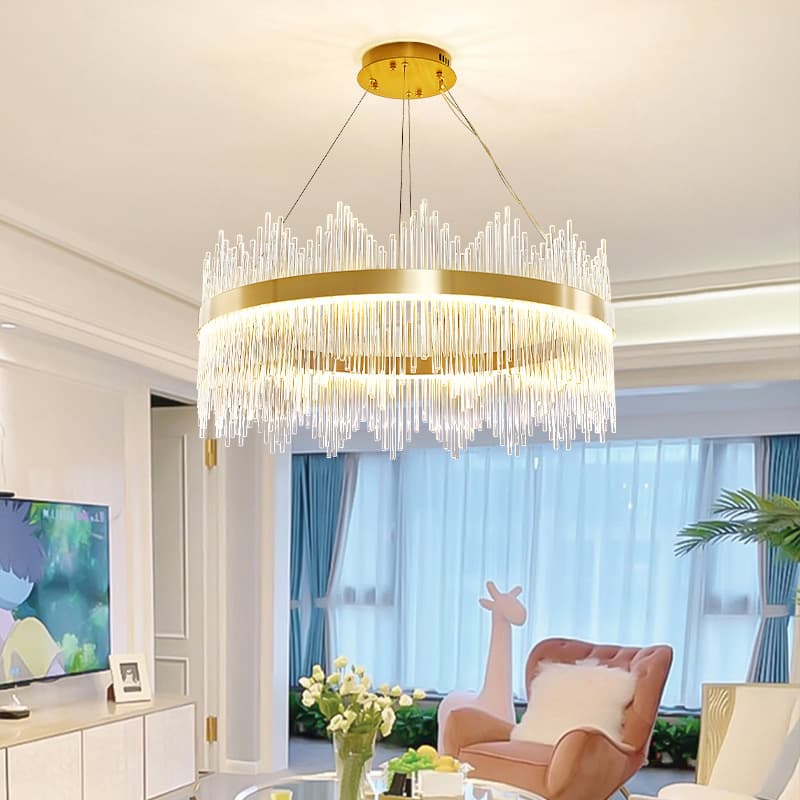 Nordic Metal and Crystal LED Chandelier for Dining and Living Rooms. - View 1
