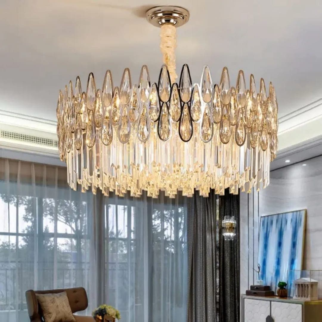Elegant Multi-Tier Crystal Chandelier for Living & Dining Rooms. - View 1