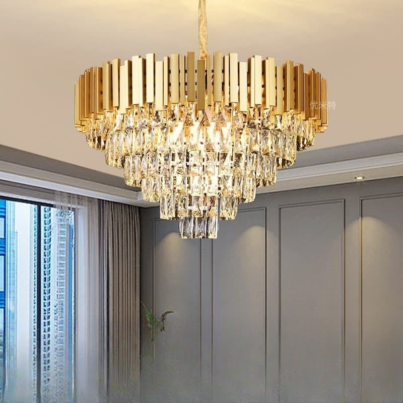 Versatile Elegant Chandelier with Gold Crystal Accents for Modern Homes, Offices & Commercial Spaces. - View 1