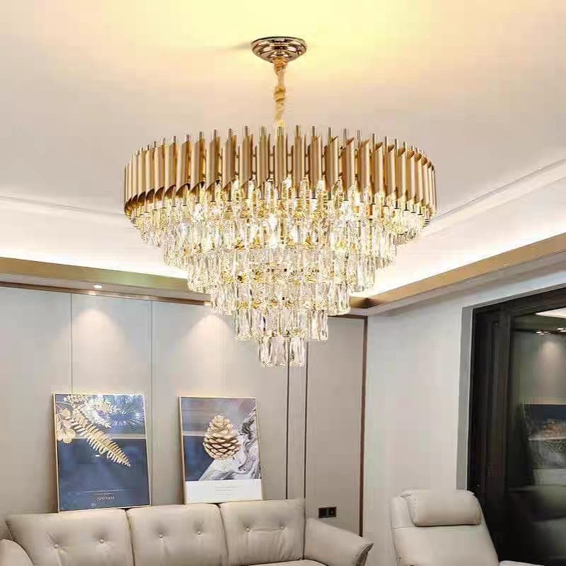 Luxury Tiered Crystal Chandelier Light for Dining Room & Lounge. - View 1