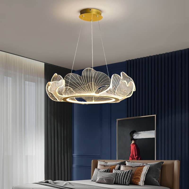Luxury Gold-Head Nordic Chandelier with Soft LED Glow – Modern Bedroom Pendant Light. - View 1