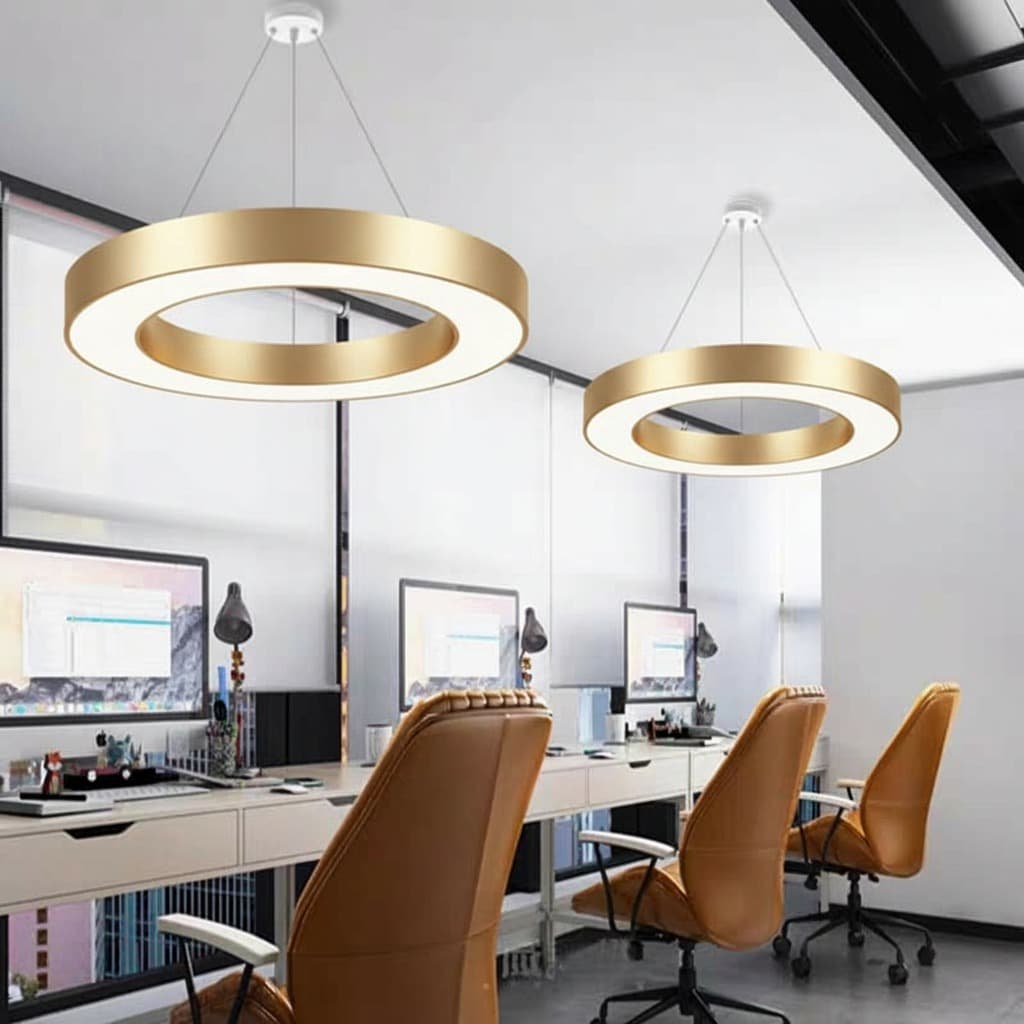 Luxury Nordic LED Chandelier in Champagne Gold – Linear Ceiling Light. - View 1